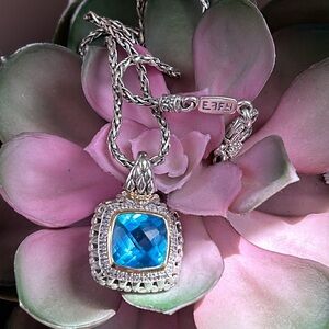 Effy Blue Topaz 18k 925 Necklace